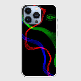 Чехол для iPhone 13 Pro с принтом Неоновый хаос 3D Neon chaos 3D ,  |  | abstraction | chaos | colors | neon | stripes | абстракция | неон | полосы | хаос | цвета | чёрный фон