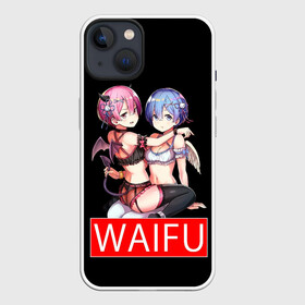 Чехол для iPhone 13 с принтом Рем и рам вайфу Re zero ahegao ,  |  | aheagao | ohegao | ram | re zero | rem | sempai | senpai | waifu | ахегао | в альтернативном мире | жизнь с нуля | семпай | сенпай