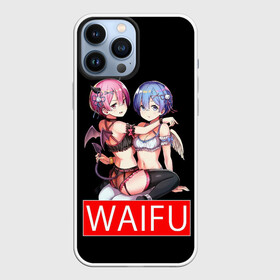 Чехол для iPhone 13 Pro Max с принтом Рем и рам вайфу Re zero ahegao ,  |  | aheagao | ohegao | ram | re zero | rem | sempai | senpai | waifu | ахегао | в альтернативном мире | жизнь с нуля | семпай | сенпай