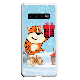 Чехол для Samsung Galaxy S10 с принтом Тигренок с подарком 2022 , Силикон | Область печати: задняя сторона чехла, без боковых панелей | 2022 | год тигра | новый год | новый год 2022 | символ года | тигр | тигренок | тигрица | тигры
