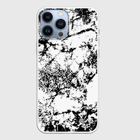 Чехол для iPhone 13 Pro Max с принтом Эффект линогравюры ,  |  | Тематика изображения на принте: abstract | black and white | minimalism | urban | urban camouflage | абстрактный узор | белая краска | белое на черном | белый и черный | белый узор | брызги краски | камуфляж | краска | минимализм | монохромный | орнамент