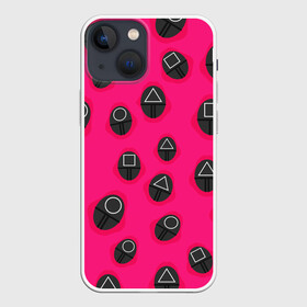 Чехол для iPhone 13 mini с принтом Игра в кальмара | TКК ,  |  | 456 | netflix | squid game | игра | игра в кальмара | квадрат | круг | нетфликс | сериал | сон ки хун | стражи | треугольник