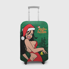 Чехол для чемодана 3D с принтом Jingle Bell Club , 86% полиэфир, 14% спандекс | двустороннее нанесение принта, прорези для ручек и колес | bell | club | forest | girl | happy new year | merry christmas | red cap | santa claus | snow maiden | swimsuit | trees | девушка | елки | клуб | колокольчик | красная шапка колпак | купальник | лес | новый год | рождество | санта кла