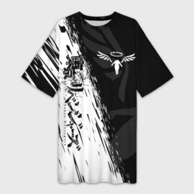 Платье-футболка 3D с принтом ТОКИЙСКИЕ МСТИТЕЛИ WALHALLA КЛАН ,  |  | anime | draken | mikey | tokyorevengers | valhalla | аниме | вальгала | дракен | иероглифы | кэн | манга | мандзиро | микки | рюгудзи | сано | символы | токийские мстители