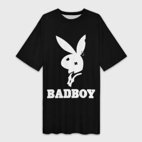 Платье-футболка 3D с принтом BAD BOY (секси) ,  |  | bad boy | erotic | love | playboy | заяц | кролик | любовь | плейбой | прикол | смешной | страсть | ххх | шутка | юмор