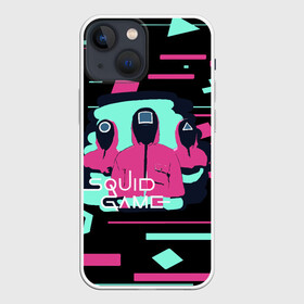 Чехол для iPhone 13 mini с принтом Игра в кальмара | (Squid Game), ,  |  | 001 | 067 | 199 | 456 | squid game | злодей | игра | кальмары | люди в масках | на выживания | отряд стражей | сериал | теги игра в кальмара