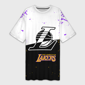 Платье-футболка 3D с принтом Коби Брайант Los Angeles Lakers, ,  |  | 24 | kobebryant | lakers | nba | баскетбол | баскетболист | коби брайант | лейкерс | нба | спорт