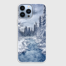 Чехол для iPhone 13 Pro Max с принтом СНЕЖНЫЙ ПЕЙЗАЖ ,  |  | fores | ice | snow | white | winter | белый | вода | зима | иней | красота | лед | лес | мороз | небо | новый год | пейзаж | природа | река | ручей | снег