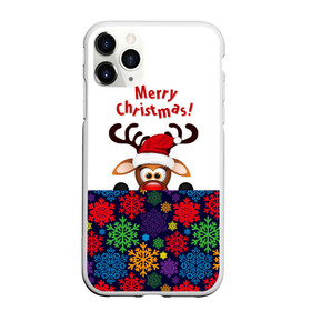 Чехол для iPhone 11 Pro матовый с принтом Merry Christmas (оленёнок) , Силикон |  | Тематика изображения на принте: christmas | merry christmas | santa claus | дед мороз | ёлка | новогодние олени | новый год | оленёнок бэмби | оленёнок рудольф | орнамент | с новым годом | сантаклаус | свитер с оленями | снегурочка | снежинки | узоры