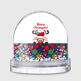 Игрушка Снежный шар с принтом Merry Christmas (оленёнок) , Пластик | Изображение внутри шара печатается на глянцевой фотобумаге с двух сторон | christmas | merry christmas | santa claus | дед мороз | ёлка | новогодние олени | новый год | оленёнок бэмби | оленёнок рудольф | орнамент | с новым годом | сантаклаус | свитер с оленями | снегурочка | снежинки | узоры