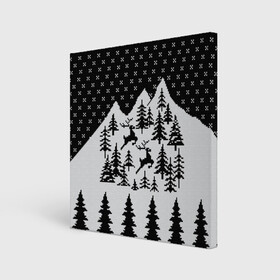 Холст квадратный с принтом Северные Олени в Горах , 100% ПВХ |  | christmas | merry christmas | santa claus | дед мороз | ёлка | новогодние олени | новый год | оленёнок бэмби | оленёнок рудольф | орнамент | с новым годом | сантаклаус | свитер с оленями | северный олень | снегурочка
