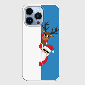 Чехол для iPhone 13 Pro с принтом Крутые Санта и Олень ,  |  | christmas | merry christmas | santa claus | в очках | дед мороз | ёлка | новогодние олени | новый год | оленёнок бэмби | оленёнок рудольф | с новым годом | сантаклаус | свитер с оленями | северный олень | снегурочка