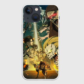 Чехол для iPhone 13 mini с принтом Парадиз против Марли ,  |  | 4 сезон | anime | armin | armored | attack on titan | beast | colossus | eren | levi | manga | mikasa | аниме | армин | атака титанов | атакующий | бронированный | грузоперевозчик | звероподобный | зик | зубастый | колоссальный | леви