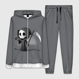 Женский костюм 3D с принтом жнец и цветок ,  |  | black | death | flower | halloween | hood | leaves | reaper | robe | scull | scythe | sunset | жнец | закат | капюшон | коса | листья | одеяние | хэллоуин | цветок | череп | черый