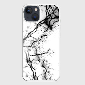 Чехол для iPhone 13 с принтом нейронные связи ,  |  | иллюстрация | молния | нейрон | узор | черно белый