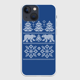 Чехол для iPhone 13 mini с принтом Север ,  |  | merry christmas | santa claus | алатырь | бабушкин свитер | белые медведи | вышиванка | новый год | обережная вышивка | орнамент | свитер | свитер с оленями | северные медведи | северные узоры | снежинки | узоры