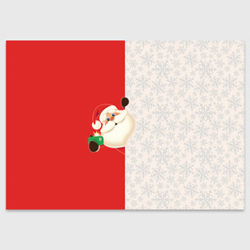 Поздравительная открытка с принтом Дед Мороз (селфи) , 100% бумага | плотность бумаги 280 г/м2, матовая, на обратной стороне линовка и место для марки
 | christmas | merry christmas | santa claus | дед мороз | ёлка | зима | мороз | новый год | подарок | праздник | рождество | с новым годом | санта клаус | селфи | снегурочка | телефон | фото