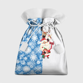 Подарочный 3D мешок с принтом Подарок от Санты , 100% полиэстер | Размер: 29*39 см | Тематика изображения на принте: christmas | merry christmas | santa claus | гном | дед мороз | ёлка | зима | мороз | новый год | олень | подарок | праздник | рождество | с новым годом | санта клаус | снеговик | снегурочка | снежинки