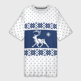 Платье-футболка 3D с принтом Северный Олень (звезда) ,  |  | merry christmas | алатырь | бабушкин свитер | ёлка | животное | зверь | лось | новый год | обережная вышивка | олень | орнамент | охота | подарок | рогач | рождество | свитер | свитер с оленями