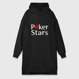 Платье-худи хлопок с принтом PokerStars логотип ,  |  | Тематика изображения на принте: poker | poker stars | pokerstars | карты | лого | логотип | покер | покер старс | покерстарс
