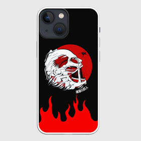 Чехол для iPhone 13 mini с принтом ATTACK ON TITAN ГОЛОВА ТИТАНА ,  |  | Тематика изображения на принте: attack on titan | monsters | армин арлерт | атака на титанов | атака титанов | микаса аккерман | монстры | титаны | эрен йегер