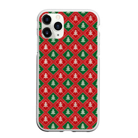Чехол для iPhone 11 Pro Max матовый с принтом Ёлочки (красно зелёные) , Силикон |  | merry christmas | бабушкин свитер | дед мороз | ёлка | елочные шары | новогодний подарок | новый год | подарок | природа | рождество | свитер | свитер с ёлками | снежинки
