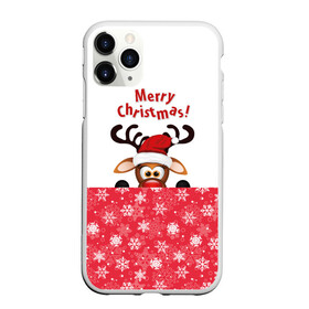 Чехол для iPhone 11 Pro матовый с принтом Оленёнок (Merry Christmas) , Силикон |  | merry christmas | santa claus | дед мороз | ёлка | зверь | зима | лось | мороз | новогодние олени | новый год | оленёнок бэмби | оленёнок рудольф | олень | подарок | празд | рождество | с новым годом | сантаклаус