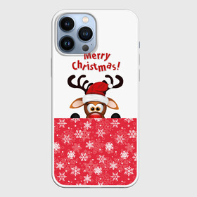 Чехол для iPhone 13 Pro Max с принтом Оленёнок (Merry Christmas) ,  |  | merry christmas | santa claus | дед мороз | ёлка | зверь | зима | лось | мороз | новогодние олени | новый год | оленёнок бэмби | оленёнок рудольф | олень | подарок | празд | рождество | с новым годом | сантаклаус