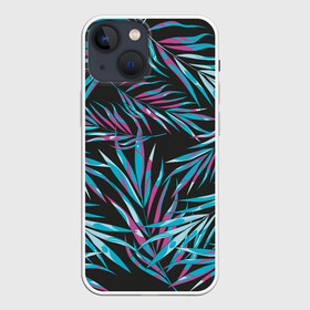 Чехол для iPhone 13 mini с принтом Листья Пальм Неон ,  |  | leaf | neon | palm | summer | неон | пальма
