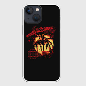 Чехол для iPhone 13 mini с принтом happy Halloween ,  |  | blood | bloody | evil | halloween | happy | monster | pumpkin | spiteful | spray | брызги | веселого | зло | злобный | кровавая | кровавый | кровь | монстр | тыква | хэллоуин | хэллоуина