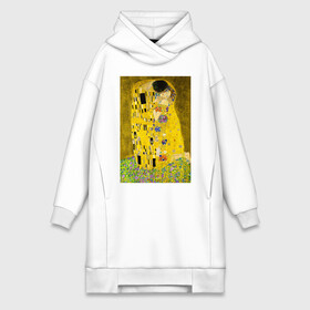 Платье-худи хлопок с принтом Поцелуй картина Климта ,  |  | art | der kuss | gold | gustav klimt | klimt paintings | liebespaar | mona lisa | the kiss young lovers | австрия | вена | влюбленные | густав климт | живопись | искусство | картина | культура | модерн | модернизм | мона лиза | пародия | поцелуй