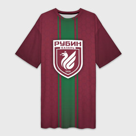 Платье-футболка 3D с принтом ФК Рубин Казань ,  |  | background | emblem | football | football club | kazan | ruby | sport | texture | казань | рпл | рубин | спорт | текстура | фон | футбол | футбольный клуб | эмблема