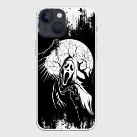 Чехол для iPhone 13 mini с принтом Крик Хэллоуин Хоррор | Scream Halloween ,  |  | film | grunge | halloween | moon | movie | scream | wood | ветки | гранж | дерево | кино | крик | луна | маска | ужастик | фильм | хеллоуин | хоррор | хэллоуин