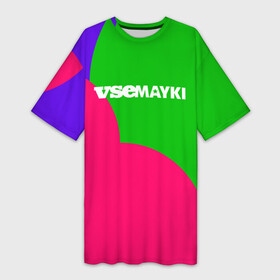 Платье-футболка 3D с принтом VseMayki Logo ,  |  | vse mayki | vsemayki | все майки | всемайки | лого | майки