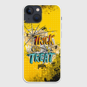 Чехол для iPhone 13 mini с принтом Trick or treat ,  |  | halloween | арт | графика | лого | мистика | надпись | праздник | тыква | ужасы | хэллоуин