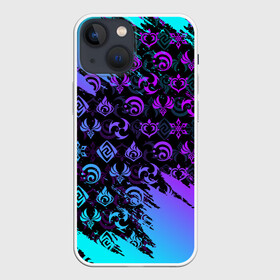 Чехол для iPhone 13 mini с принтом GENSHIN NEON PATTERN SYMBOL   НЕОН ЭМБЛЕМЫ ,  |  | amber | anime | genshin impact | girl | jean | lisa | paimon | xiao | zelda | анемо | аниме | геншен импакт | геншин импакт | геншин эмпакт | геншинимпакт | девушка | игры | кли | лиза | паймон | пеймон | персонажи | сяо | тян