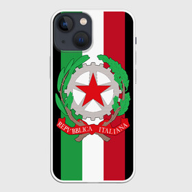 Чехол для iPhone 13 mini с принтом ГЕРБ ИТАЛИИ   ТРИКОЛОР ИТАЛИЯ ,  |  | italy | made in italy | герб италии | герб италия | италия | италия герб | италия флаг | италия форма | италия футбол | сделано в италии | флаг италии | флаг италия | форма италии | футбол италия