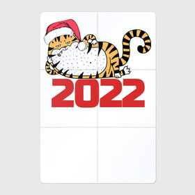 Магнитный плакат 2Х3 с принтом Романтичный тигр 2022 , Полимерный материал с магнитным слоем | 6 деталей размером 9*9 см | Тематика изображения на принте: 2022 | год тигра | новый год | новый год 2022 | символ года | тигр | тигренок | тигрица | тигры
