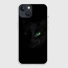 Чехол для iPhone 13 с принтом Хочу быть кошкой ,  |  | Тематика изображения на принте: cat | глаза кошки | зеленоглазая кошка | кот | кошка