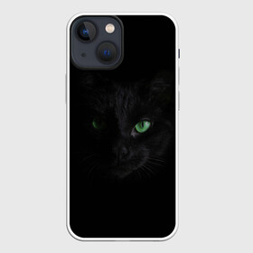 Чехол для iPhone 13 mini с принтом Хочу быть кошкой ,  |  | Тематика изображения на принте: cat | глаза кошки | зеленоглазая кошка | кот | кошка