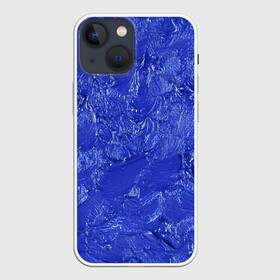 Чехол для iPhone 13 mini с принтом Синие мазки ,  |  | акварель | арт | краски | мазки | мазки красок | рисунок | рисунок акварелью | рисунок красками