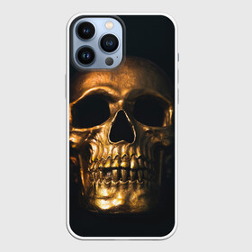 Чехол для iPhone 13 Pro Max с принтом Gold Skull ,  |  | gold skull | skull | золотой череп | череп | череп на черном фоне