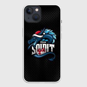 Чехол для iPhone 13 с принтом New Year Logo | Team Spirit ,  |  | Тематика изображения на принте: cs go | cyber | cybersport | dota 2 | dragon | logo | russia | spirit | spirited | team spirit | ts | дракон | кибер | киберспорт | киберспортсмен | кс го | лого | логотип | россия | спирит | спиритед | тим спирит | тс