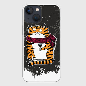 Чехол для iPhone 13 mini с принтом Тигр с бокалом вина ,  |  | 2022 | год тигра | новый год | новый год 2022 | символ года | тигр | тигренок | тигрица | тигры