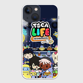 Чехол для iPhone 13 mini с принтом TOKA LIFE ПЕРСОНАЖИ ,  |  | toca boca | toka life | детская игра | дружба | игра | лого | логотип | персонажи | прикоснуться ко рту | руки | тока бока