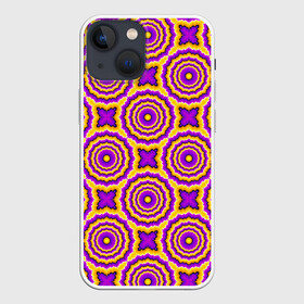 Чехол для iPhone 13 mini с принтом желтые и пурпурные цветы ,  |  | аум | будда | воображение | галлюцинация | глюки | зазеркалье | игра ума | иллюзии | индиго | лотос | майя | мантра | медитация | мираж | нирвана | обман зрения | ом | оптические иллюзии | просветление