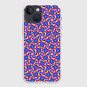Чехол для iPhone 13 mini с принтом Красочный фон с цветами ,  |  | абстракция | аум | галлюцинация | зазеркалье | игра ума | иллюзии | индиго | майя | мантра | медитация | мираж | неон | нирвана | обман зрения | ом | оптические иллюзии | просветление | психоделика