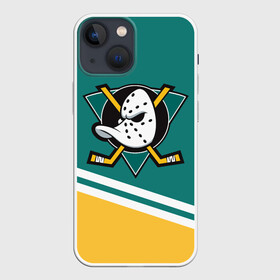 Чехол для iPhone 13 mini с принтом Анахайм Дакс, NHL ,  |  | Тематика изображения на принте: anahaim ducks | anaheim | anaheim ducks | ducks | hockey | nhl | usa | дакс | нхл | спорт | сша | хоккей | шайба