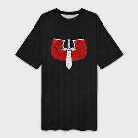 Платье-футболка 3D с принтом Темные ангелы до Ереси (цвет легиона) ,  |  | astartes | dark angels | space marine | waha | warhammer | астартес | вархаммер | ваха | легион | темные ангелы