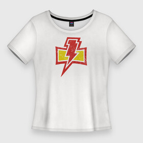Женская футболка 3D Slim с принтом Белые Шрамы (цвет легиона) ,  |  | astartes | flash | jaghatai khan | lightning | space marine | waha | warhammer | white scars | астартес | белые шрамы | вархаммер | ваха | джагатай хан | молния